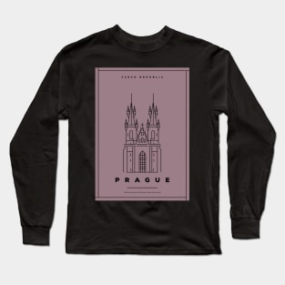 Prague Minimal Poster Long Sleeve T-Shirt